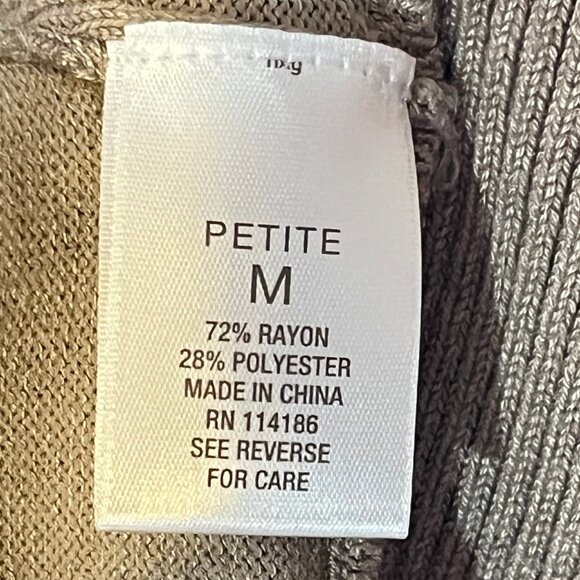 ROZ & ALI Woman Beige Cardigan Longsleeve Size Petite Medium Long Sleeve Opening - Picture 8 of 9